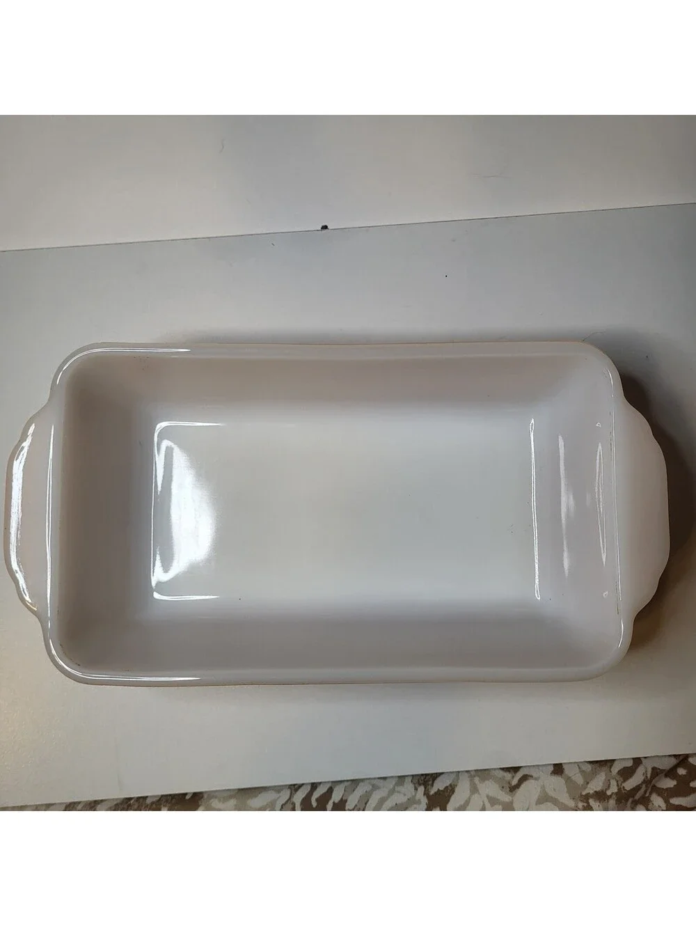 Vintage Fire-King 409 White Milk Glass 9x5 Loaf Pan Oven Ware USA